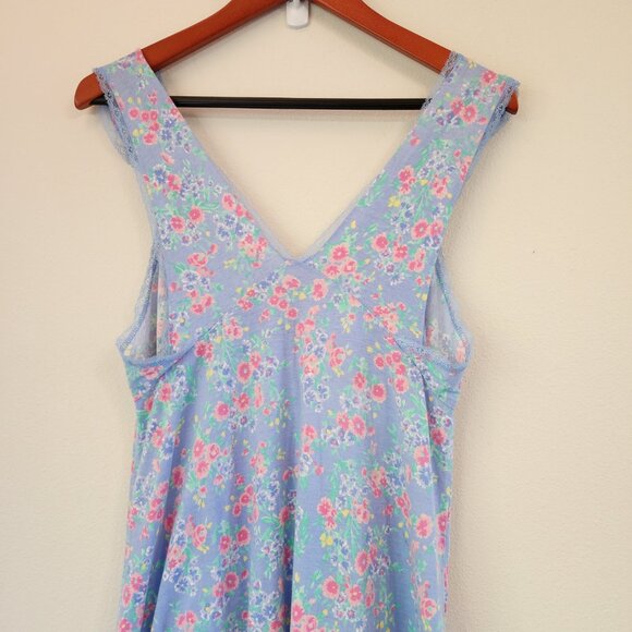 Lauren Ralph Lauren Slvless Midi Baby Doll Sleep Dres V Neck Ruffle Women M Y2K - Picture 8 of 14